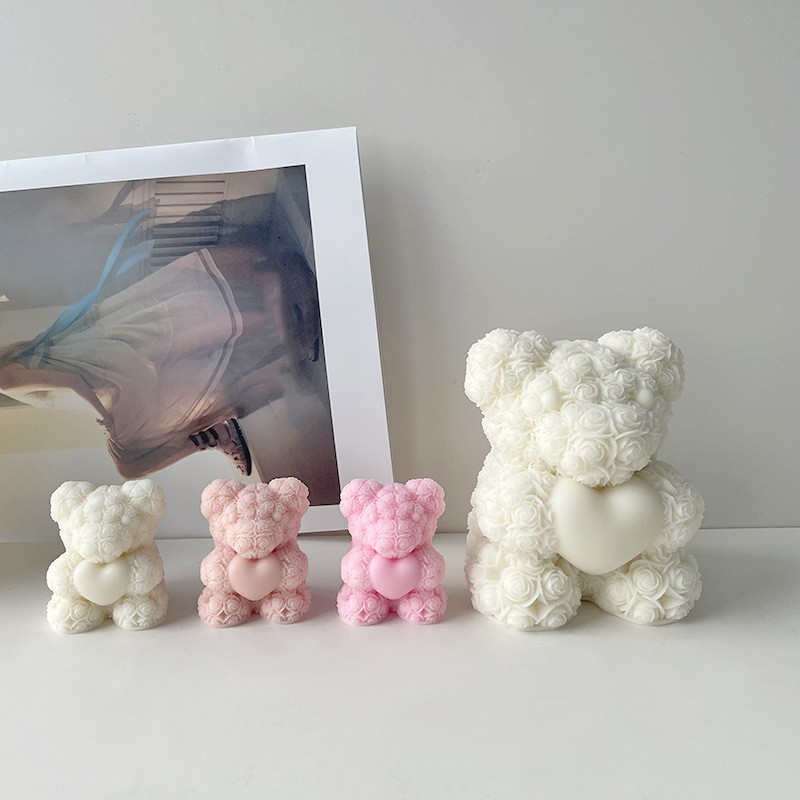Soap Making Scents - Valentinstag Liebe Rose Bär 3D Kerze