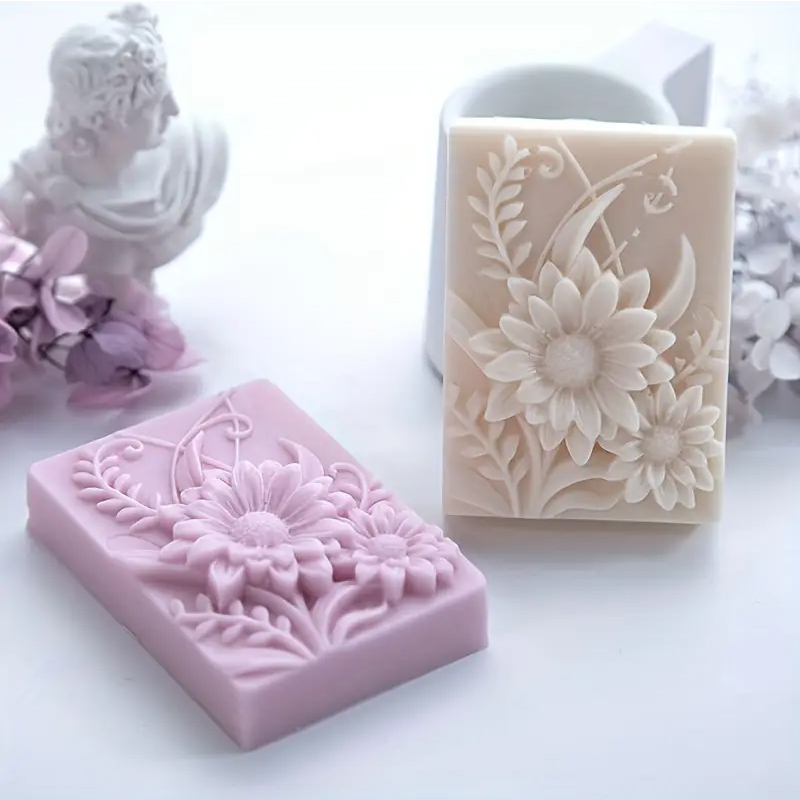 Soap Making Scents - 3D Blume Quadrat Seife Silikon Form