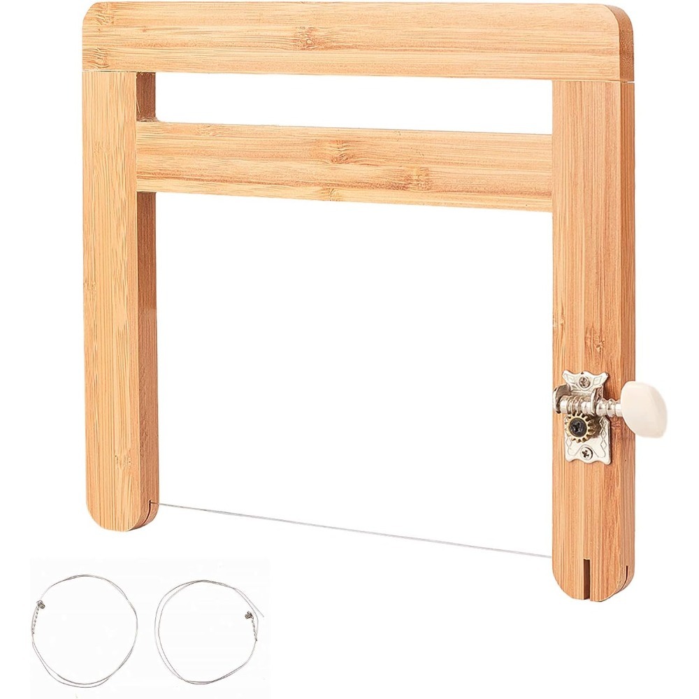 Soap Cutter Wire - Draht-Bambus-Seifenschneider, verstellbarer, antihaftbeschichteter Seifenschneider, Schneidwerkzeug, Laibdraht-Schnurschneider