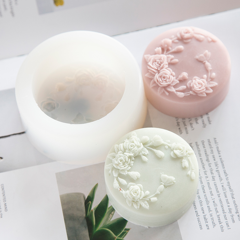 Soap Making Scents - Runde Form Rose Blume handgemachte Seife