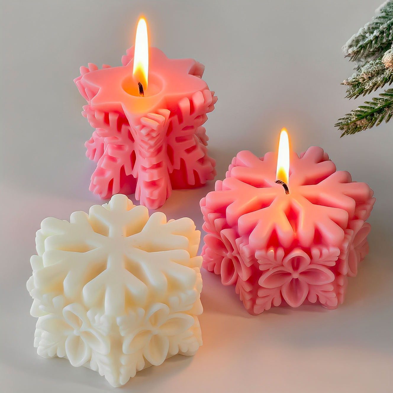 Soap Making Scents - Weihnachten Schneeflocke Säule Kerze Form DIY