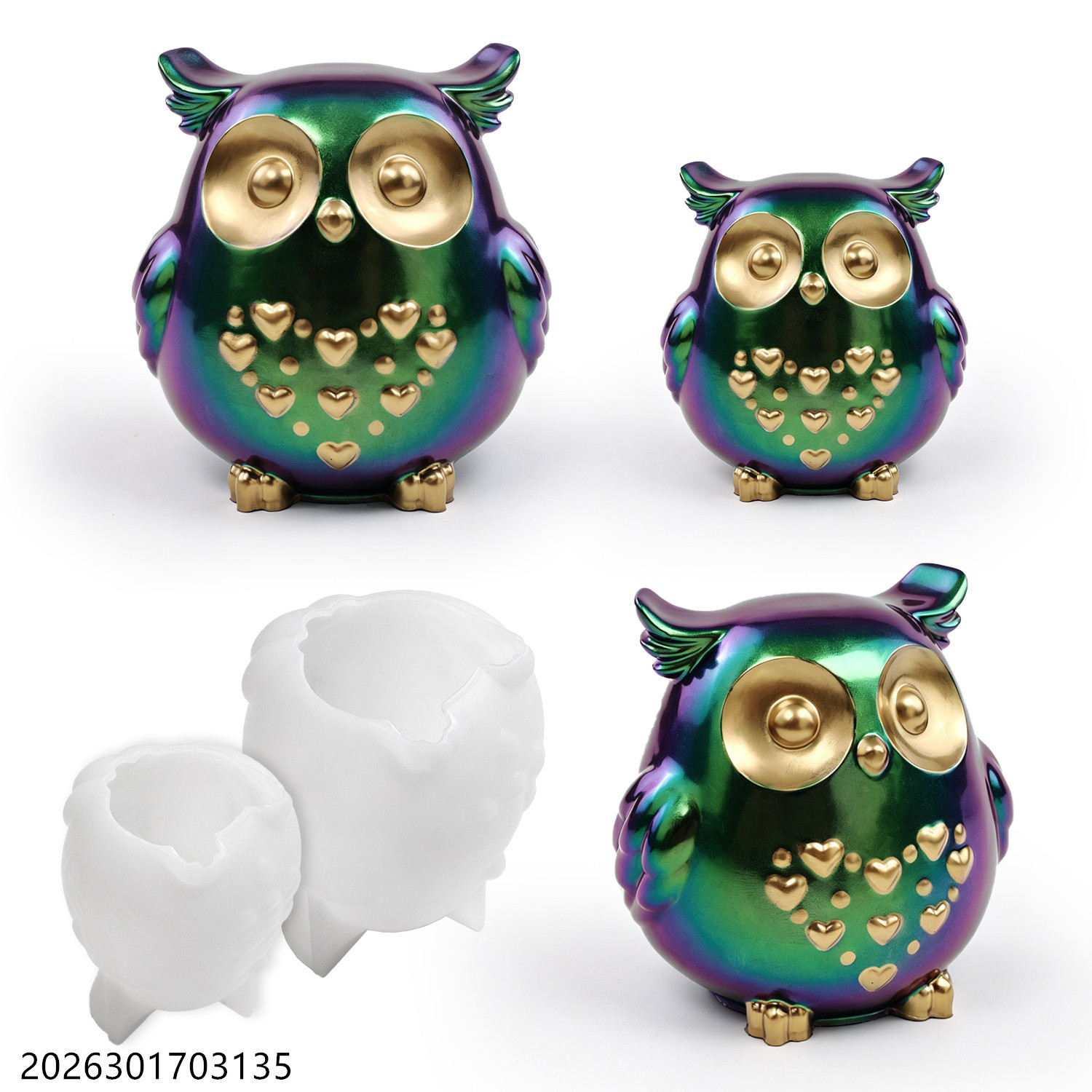Soap Making Store - Eulen-Silikonform 3D Vogelform-Set für DIY Epoxidharz